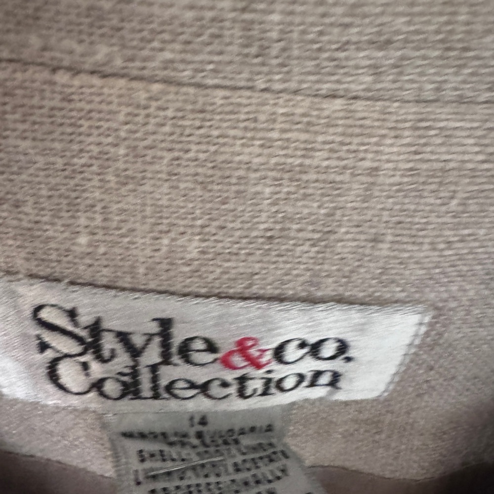 Style &co beige Women's Gray Jacket size 14 used - Picture 5 of 6